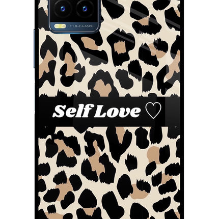 Leopard Print Self Love Vivo Y21T Metal Case Back Cover by Casekaro