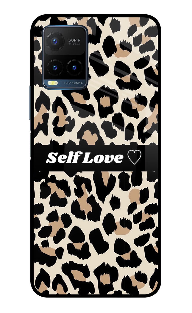 Leopard Print Self Love Vivo Y21T Metal Case Back Cover by Casekaro