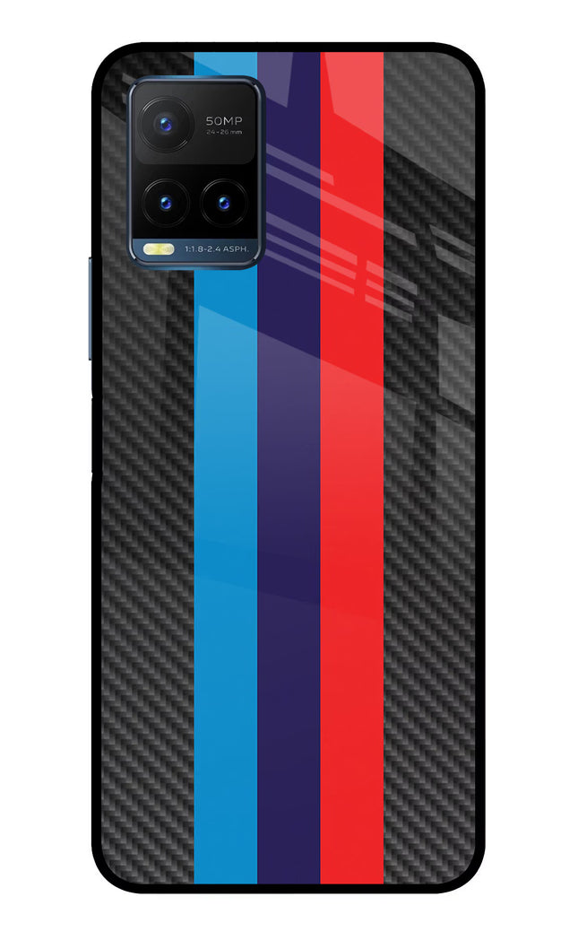 BMW Stripes Pattern Vivo Y21T Metal Case Back Cover by Casekaro