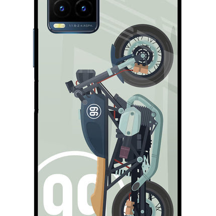 Classic Cafe Racer 99 Vivo Y21T Metal Case Back Cover by Casekaro