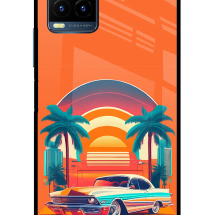 Palm Drive 80s Vivo Y21T Metal Case Back Cover by Casekaro