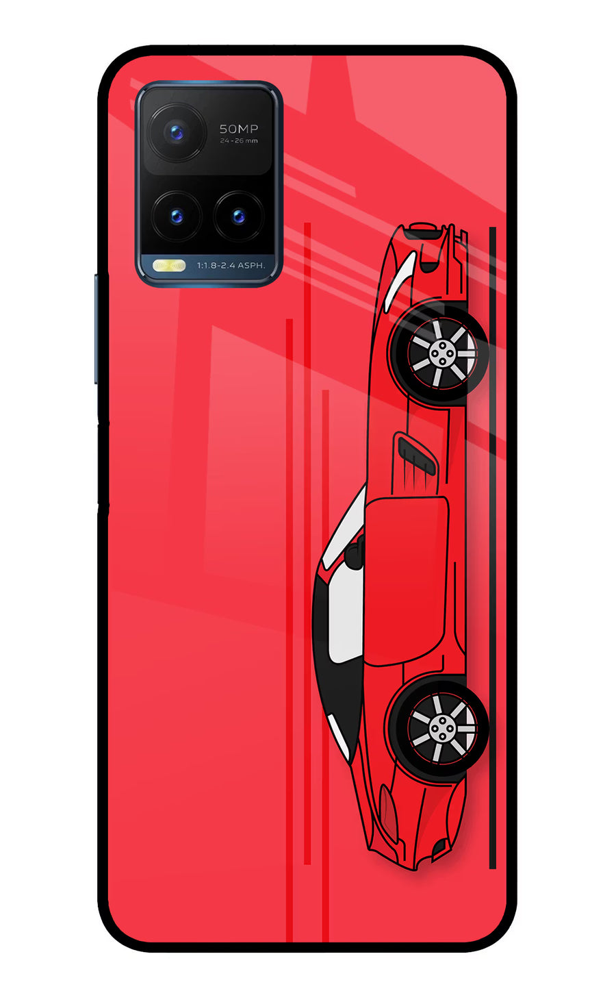 Red Velocity Vivo Y21T Back Cover, Metal case