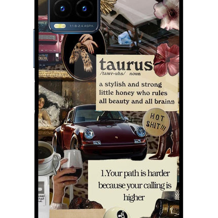 Taurus Zodiac Vivo Y21T Metal Case Back Cover by Casekaro