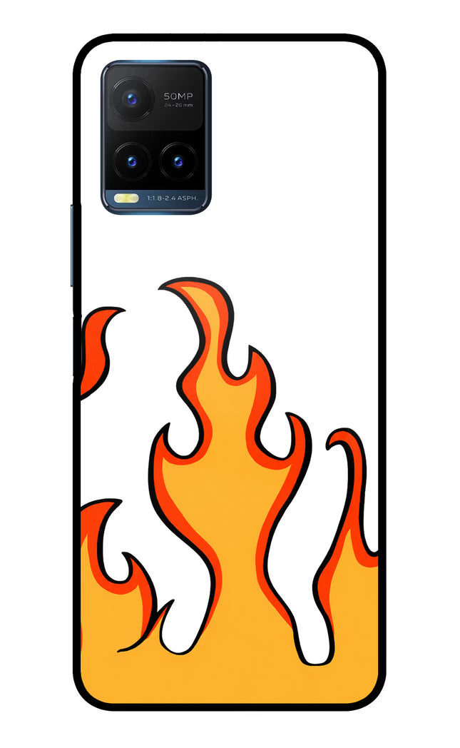 Fired Up – White Vivo Y21T Metal Case Back Cover by Casekaro