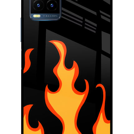 Fired Up – Black Vivo Y21T Metal Case Back Cover by Casekaro