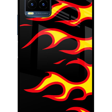 Side Sweep Flames Vivo Y21T Metal Case Back Cover by Casekaro