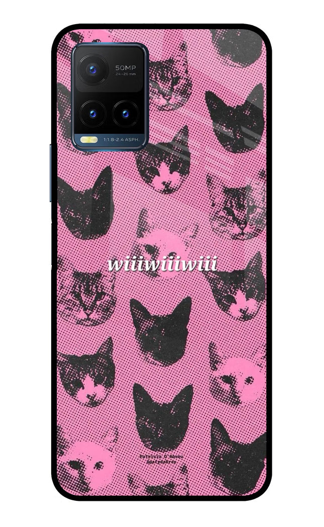 Pink Cats Vivo Y21T Metal Case Back Cover by Casekaro