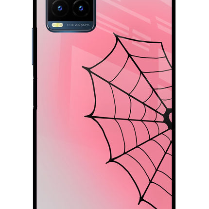 Pink Web Vivo Y21T Metal Case Back Cover by Casekaro