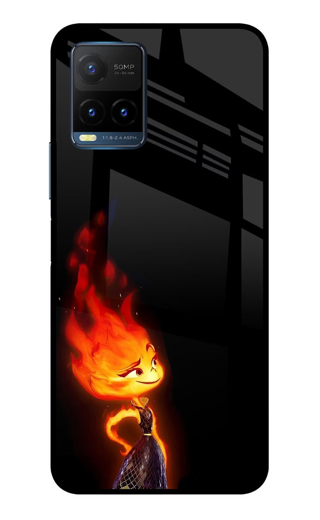 Ember Flame Vivo Y21T Metal Case Back Cover by Casekaro