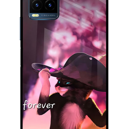 Forever Cat Vivo Y21T Metal Case Back Cover by Casekaro