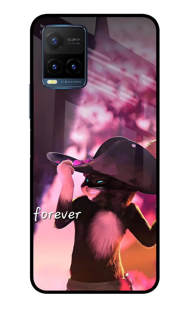 Forever Cat Vivo Y21T Metal Case Back Cover by Casekaro