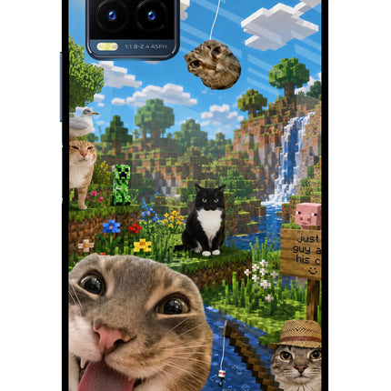 Minecraft Cat Chaos Vivo Y21T Metal Case Back Cover by Casekaro