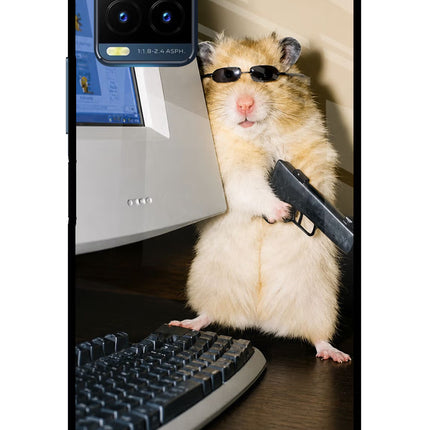 Hacker Hamster Vivo Y21T Metal Case Back Cover by Casekaro