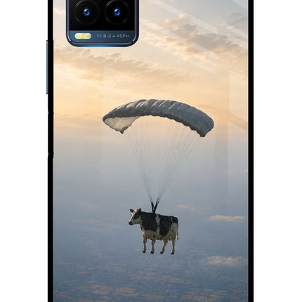 Skydiving Cow Vivo Y21T Metal Case Back Cover by Casekaro