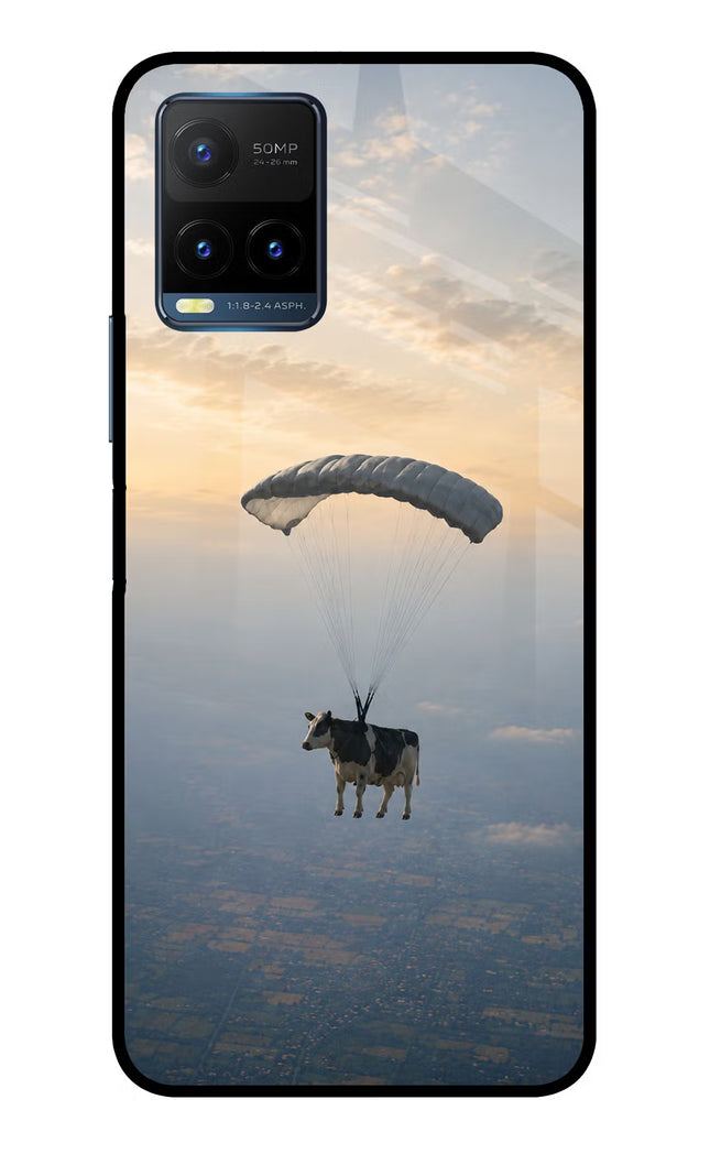 Skydiving Cow Vivo Y21T Metal Case Back Cover by Casekaro