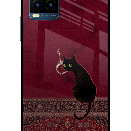 Midnight Cat Vivo Y21T Metal Case Back Cover by Casekaro
