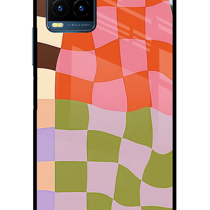 Wavy Grid Vivo Y21T Metal Case Back Cover by Casekaro