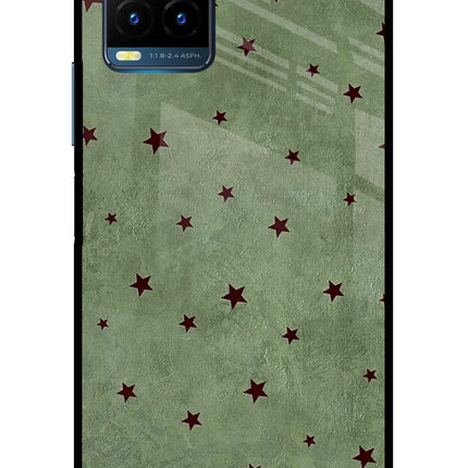 Green Stars Vivo Y21T Metal Case Back Cover by Casekaro