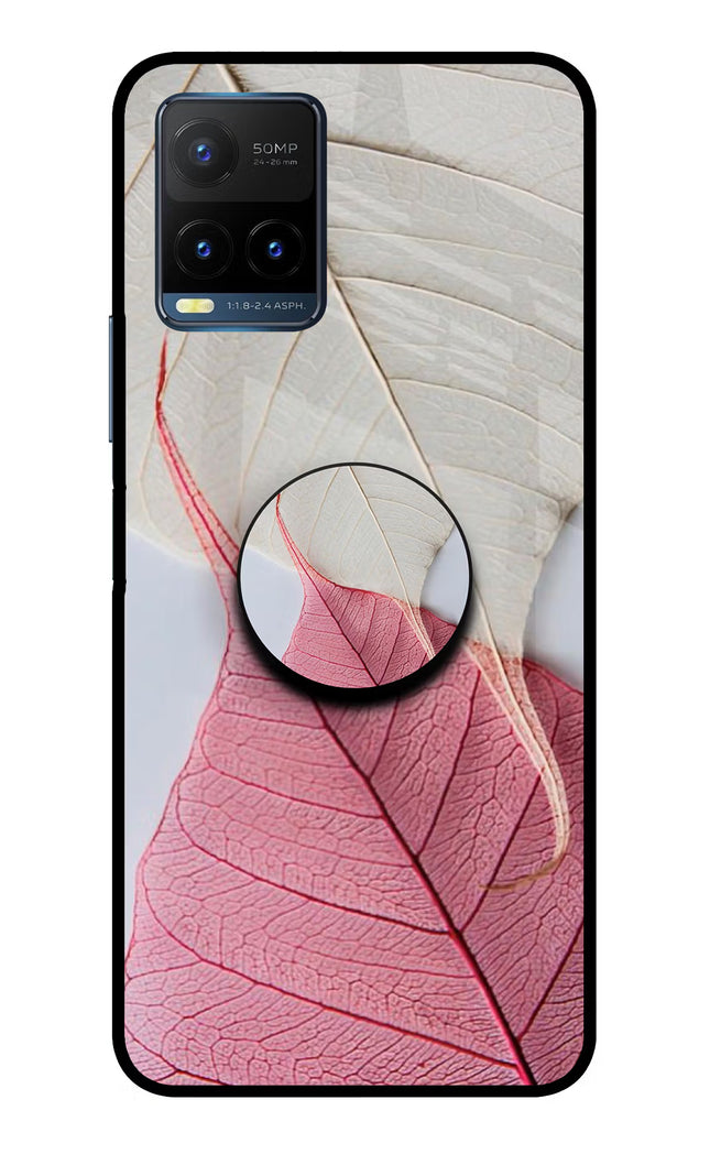 White Pink Leaf Vivo Y21T Pop Case by Casekaro