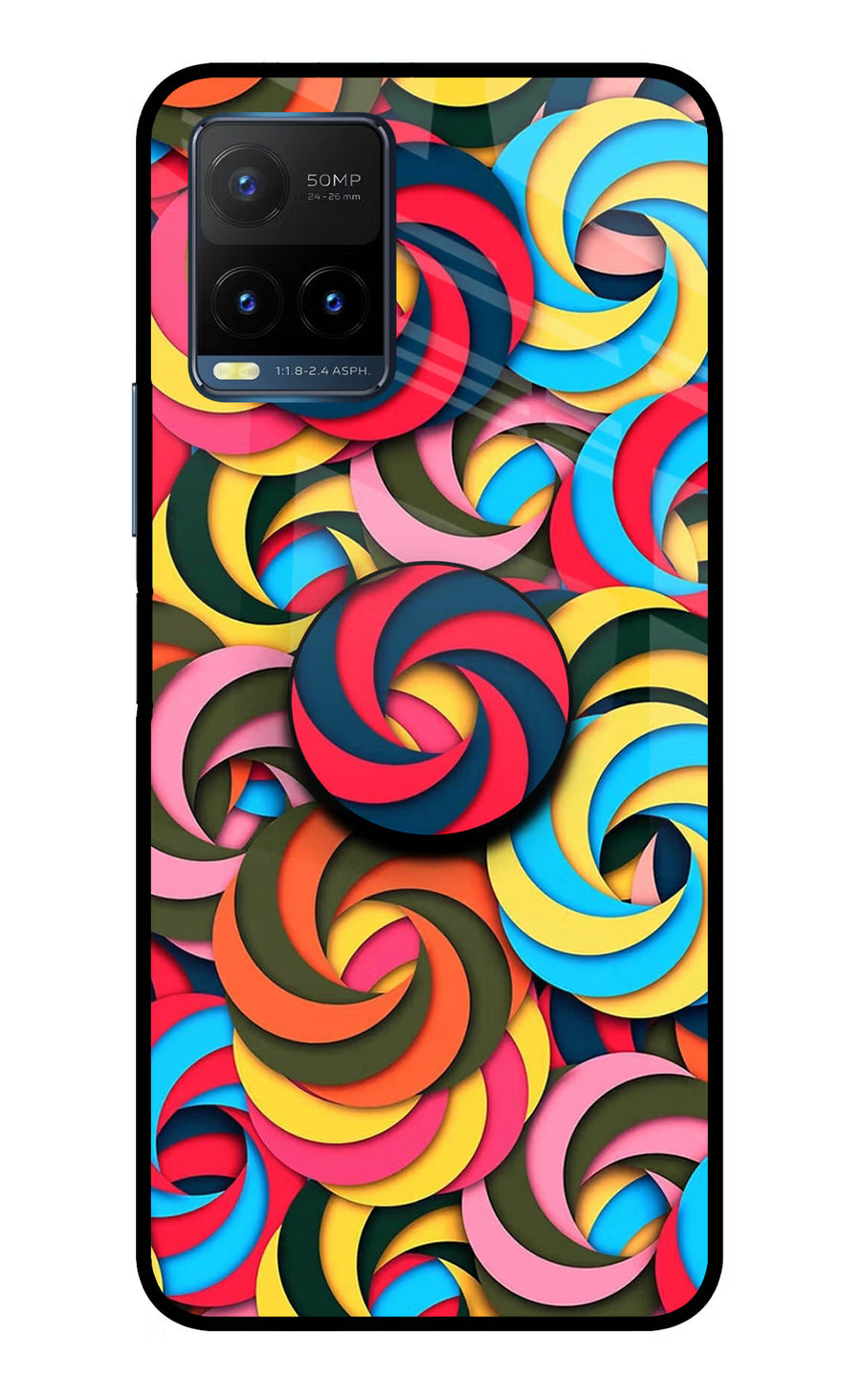 Spiral Pattern Vivo Y21T Pop Case, Metal case