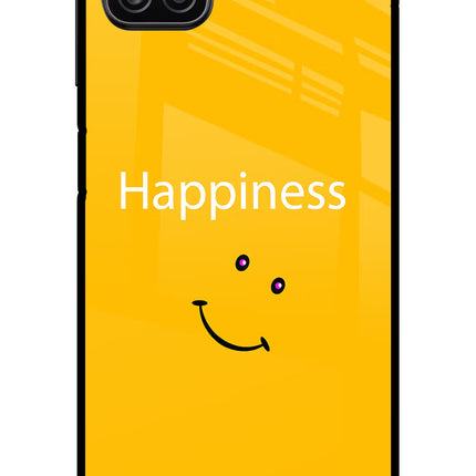 Happiness With Smiley Samsung A12 Metal Case Back Cover by Casekaro