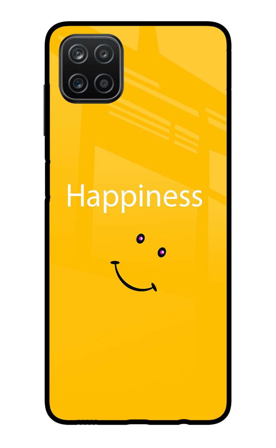Happiness With Smiley Samsung A12 Back Cover, Metal case