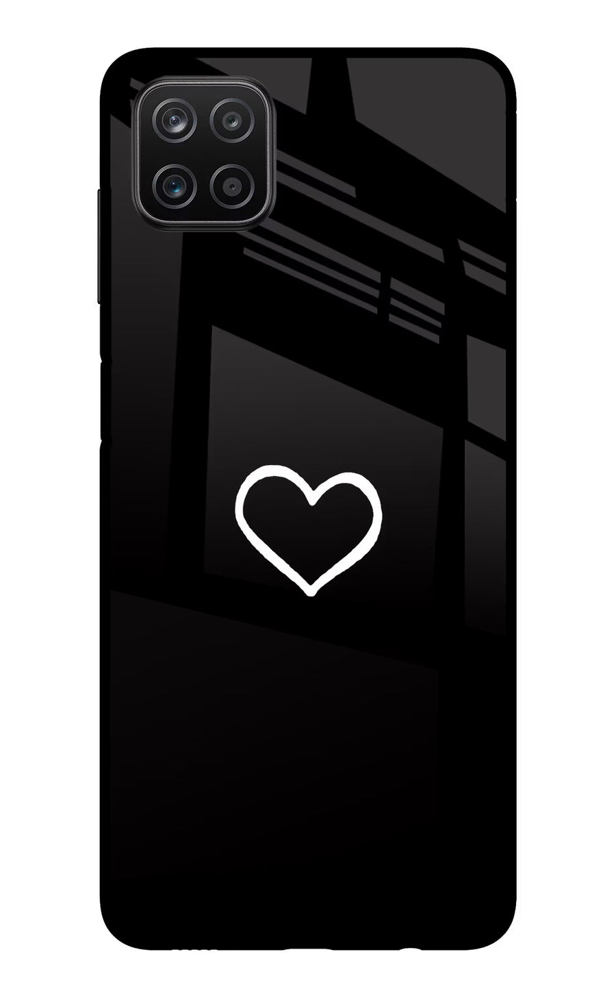Heart Samsung A12 Back Cover, Metal case