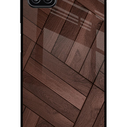 Wooden Texture Design Samsung A12 Metal Case Back Cover by Casekaro