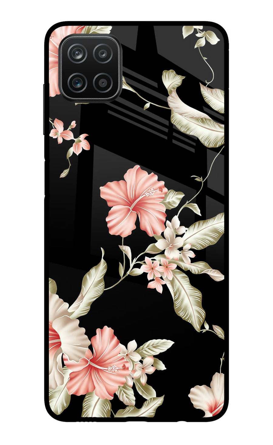 Flowers Samsung A12 Back Cover, Metal case