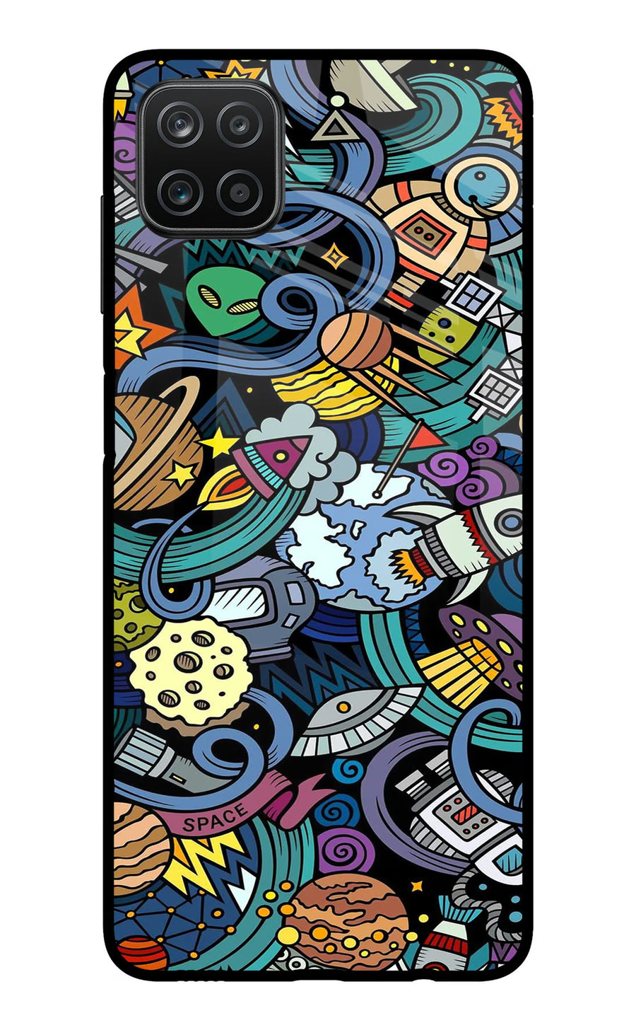 Space Abstract Samsung A12 Back Cover, Metal case