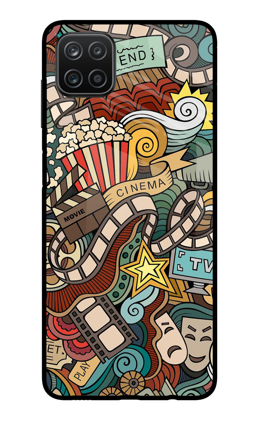 Cinema Abstract Samsung A12 Back Cover, Metal case