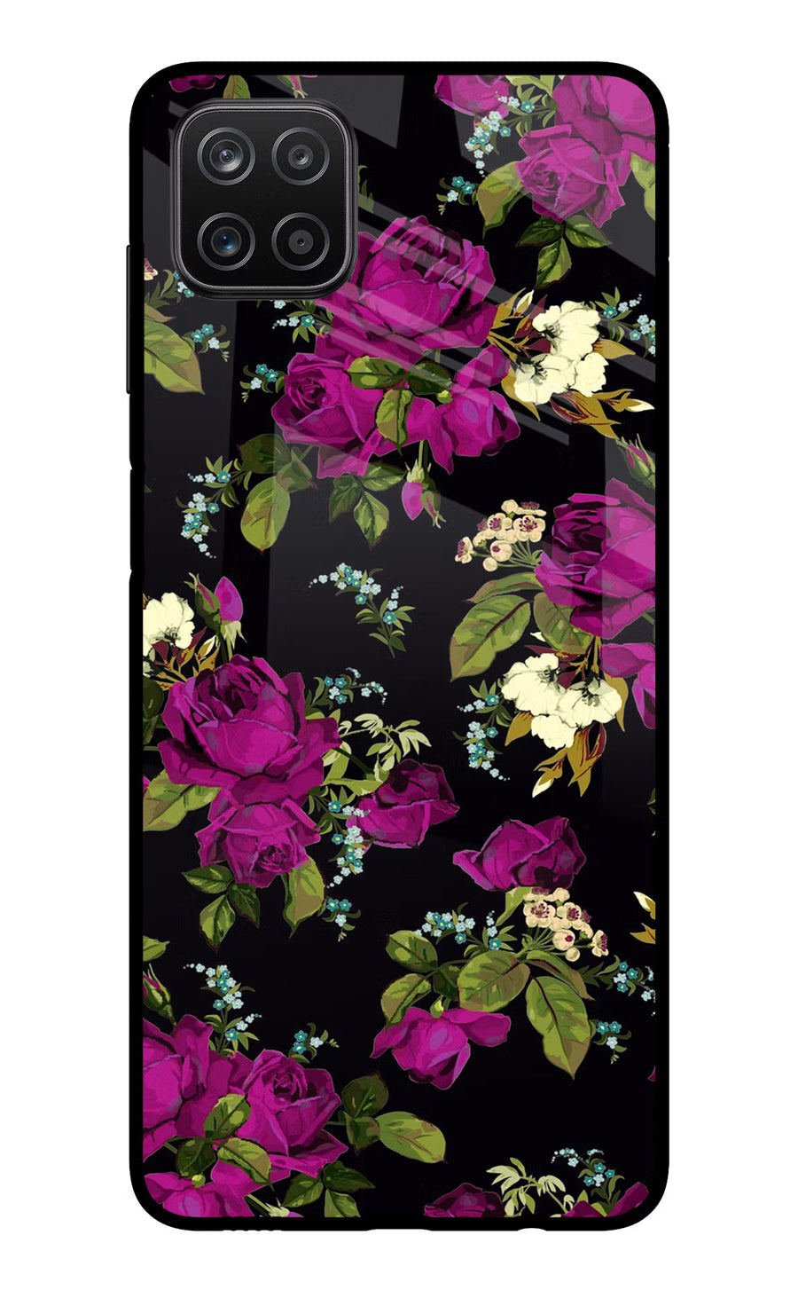 Flowers Samsung A12 Back Cover, Metal case