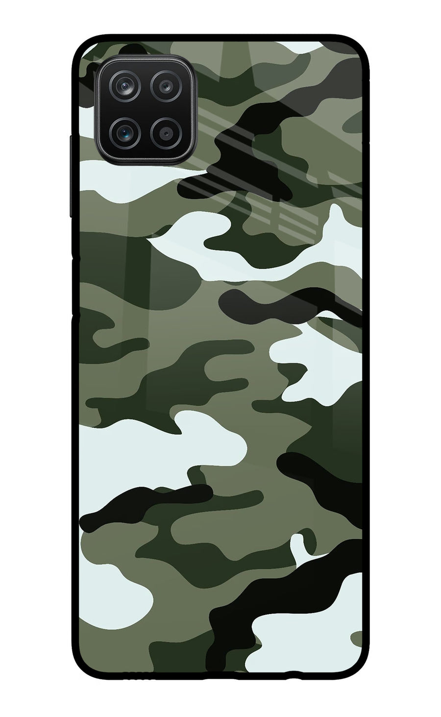 Camouflage Samsung A12 Back Cover, Metal case