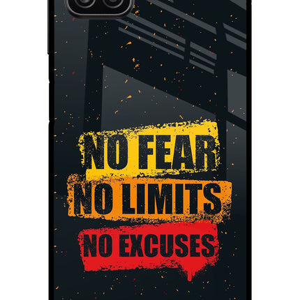 No Fear No Limits No Excuse Samsung A12 Metal Case Back Cover by Casekaro