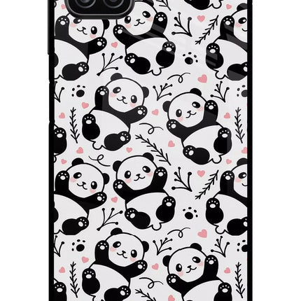 Cute Panda Samsung A12 Metal Case Back Cover by Casekaro