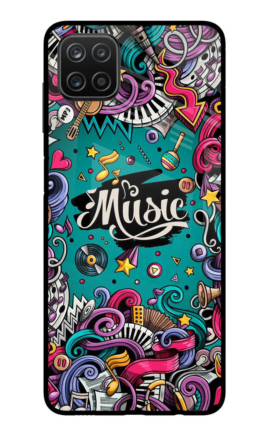 Music Graffiti Samsung A12 Back Cover, Metal case