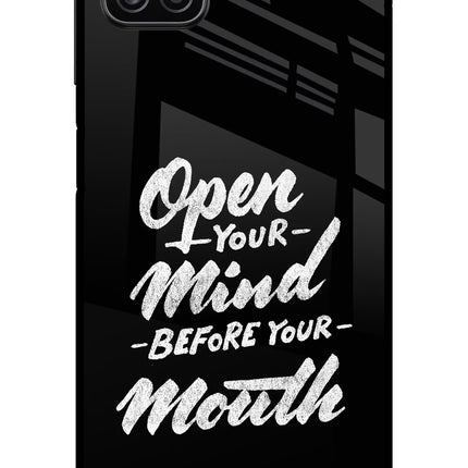 Open Your Mind Before Your Mouth Samsung A12 Metal Case Back Cover by Casekaro