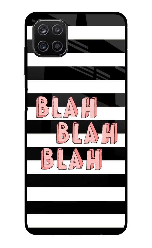 Blah Blah Blah Samsung A12 Metal Case Back Cover by Casekaro