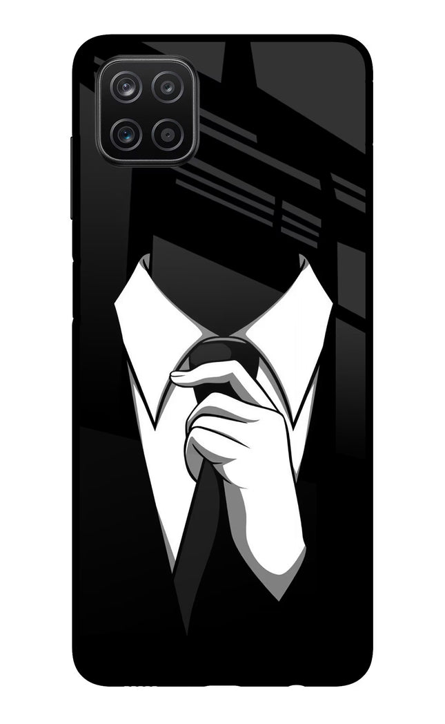 Black Tie Samsung A12 Metal Case Back Cover by Casekaro