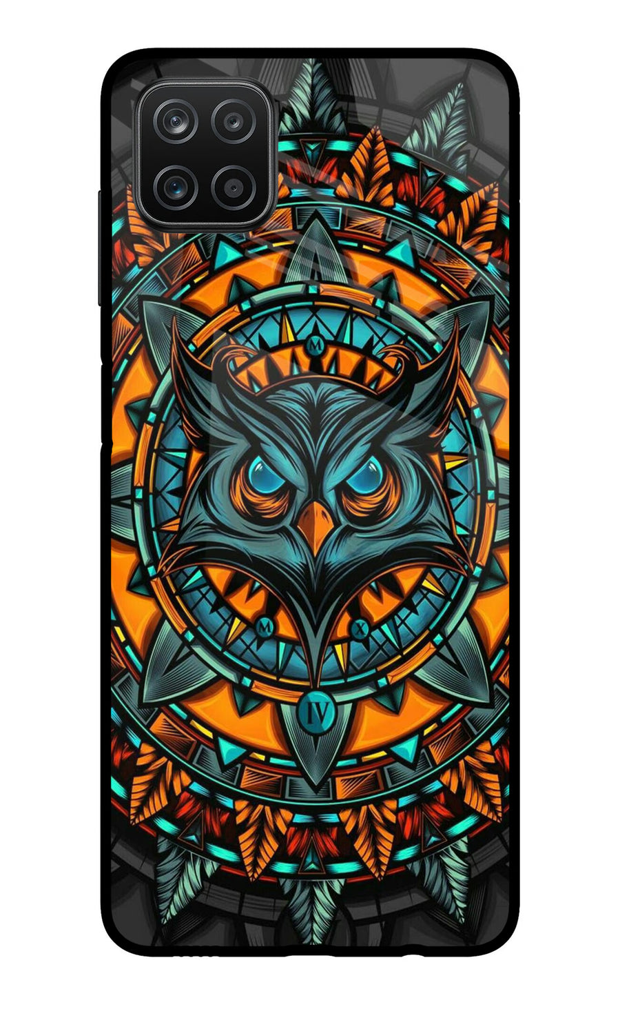 Angry Owl Art Samsung A12 Back Cover, Metal case