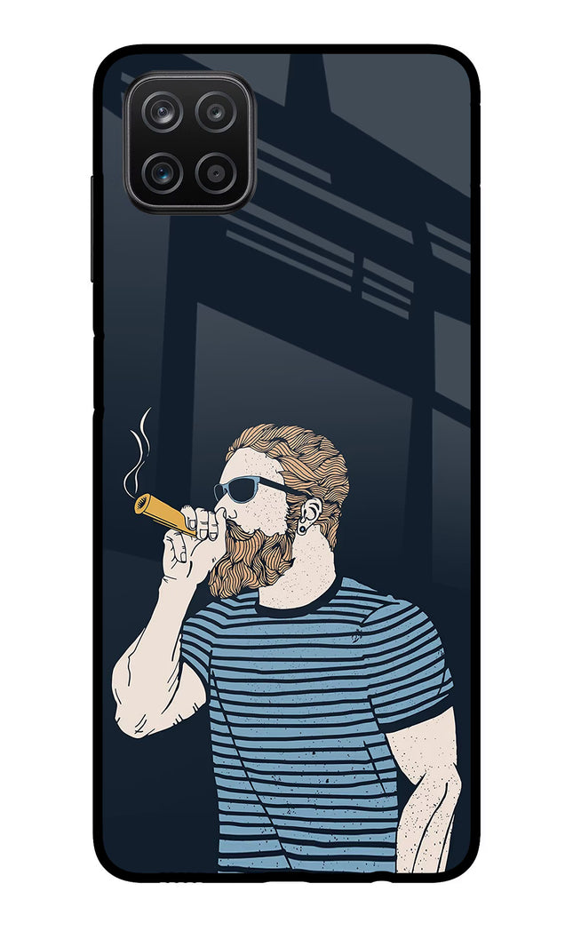Smoking Samsung A12 Metal Case Back Cover by Casekaro