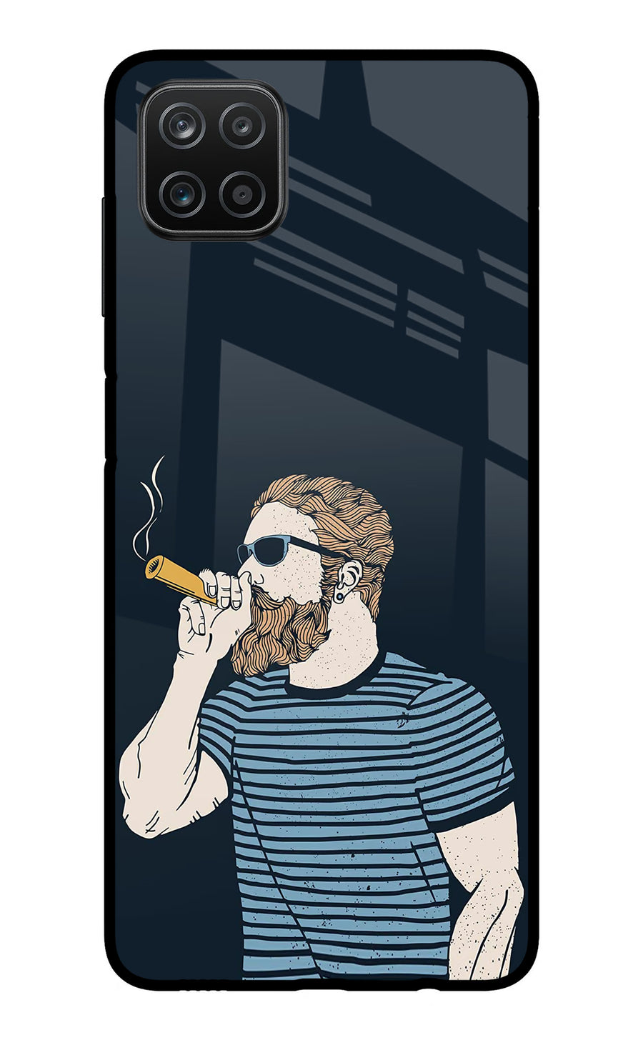 Smoking Samsung A12 Back Cover, Metal case
