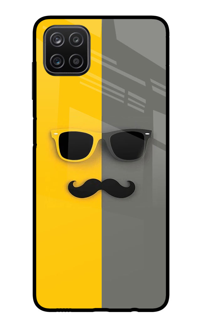 Sunglasses with Mustache Samsung A12 Metal Case Back Cover by Casekaro