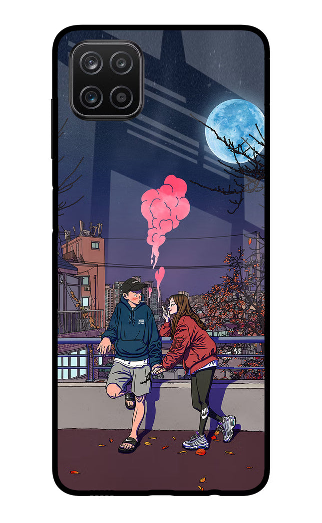 Chilling Couple Samsung A12 Metal Case Back Cover by Casekaro