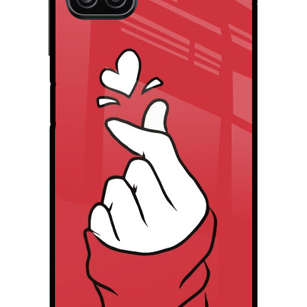 Korean Love Sign Samsung A12 Metal Case Back Cover by Casekaro
