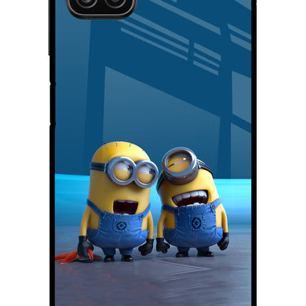 Minion Laughing Samsung A12 Metal Case Back Cover by Casekaro