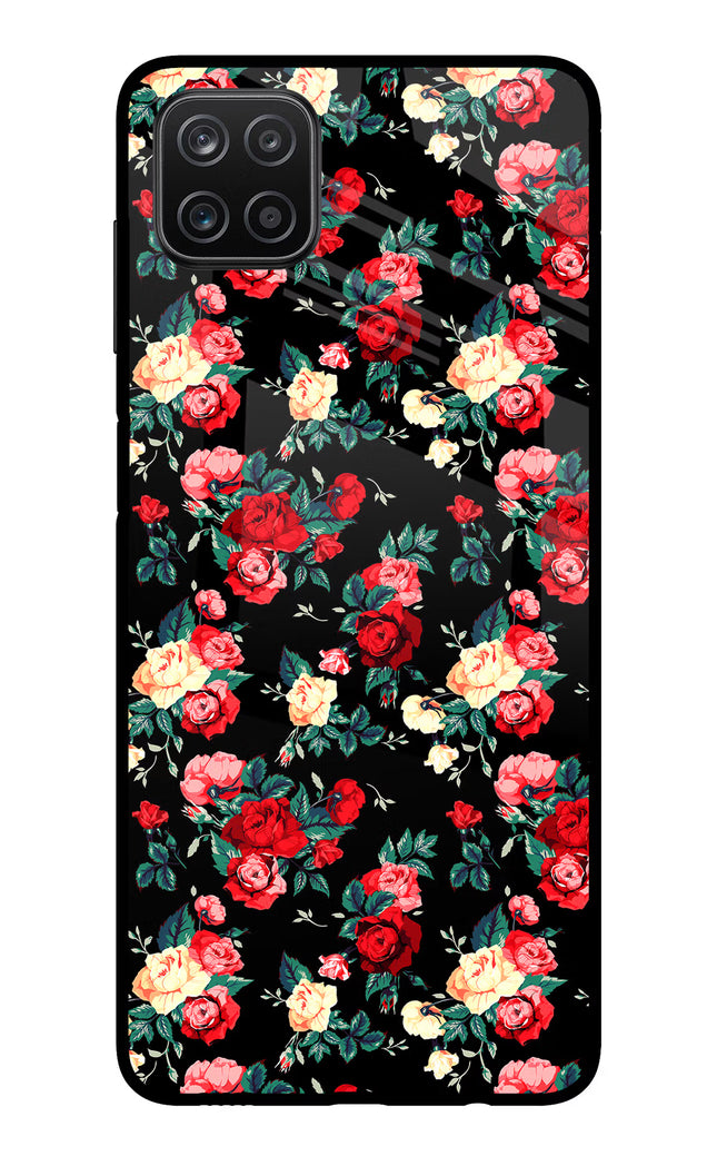 Rose Pattern Samsung A12 Metal Case Back Cover by Casekaro
