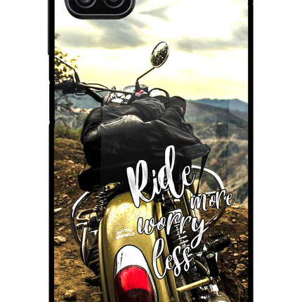 Ride More Worry Less Samsung A12 Metal Case Back Cover by Casekaro