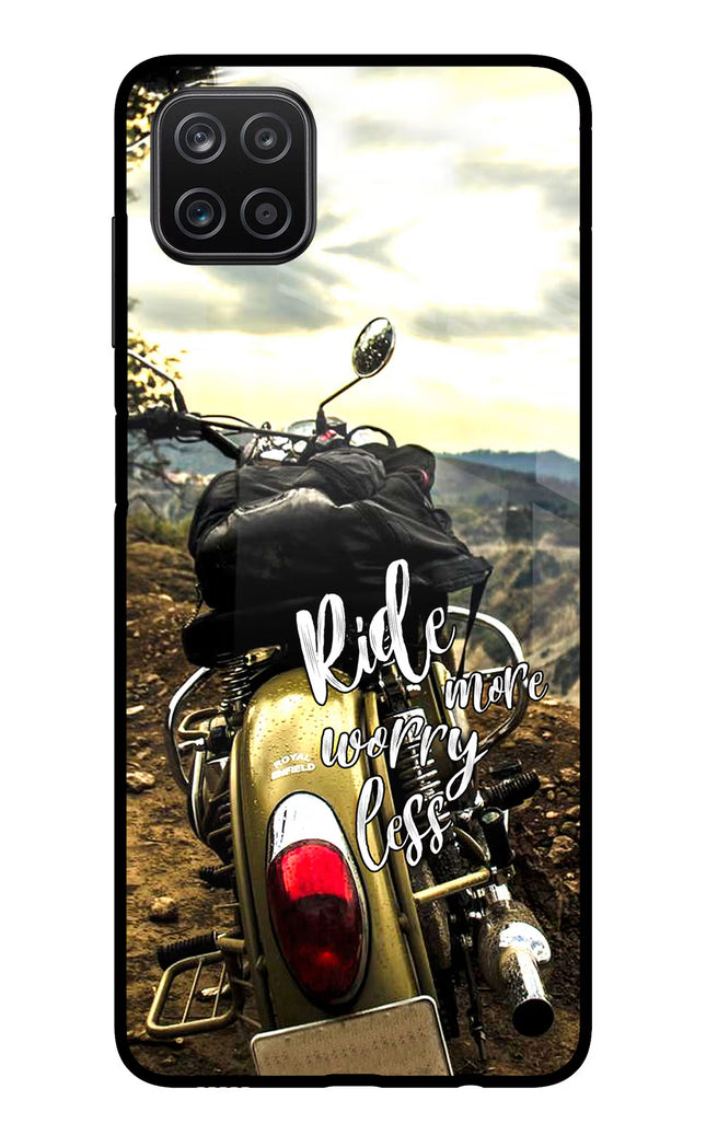 Ride More Worry Less Samsung A12 Metal Case Back Cover by Casekaro