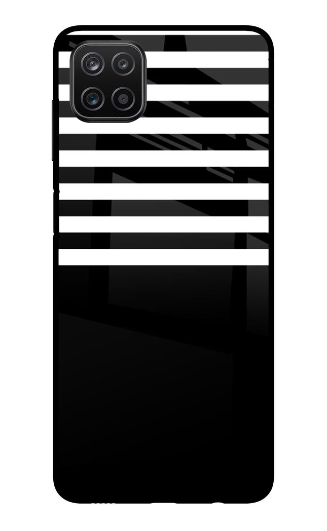 Black and White Print Samsung A12 Metal Case Back Cover by Casekaro